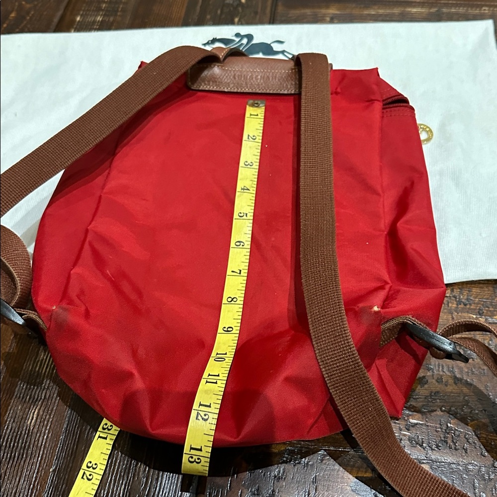 Longchamp Red and Brown Backpack - Picture 5 of 9
